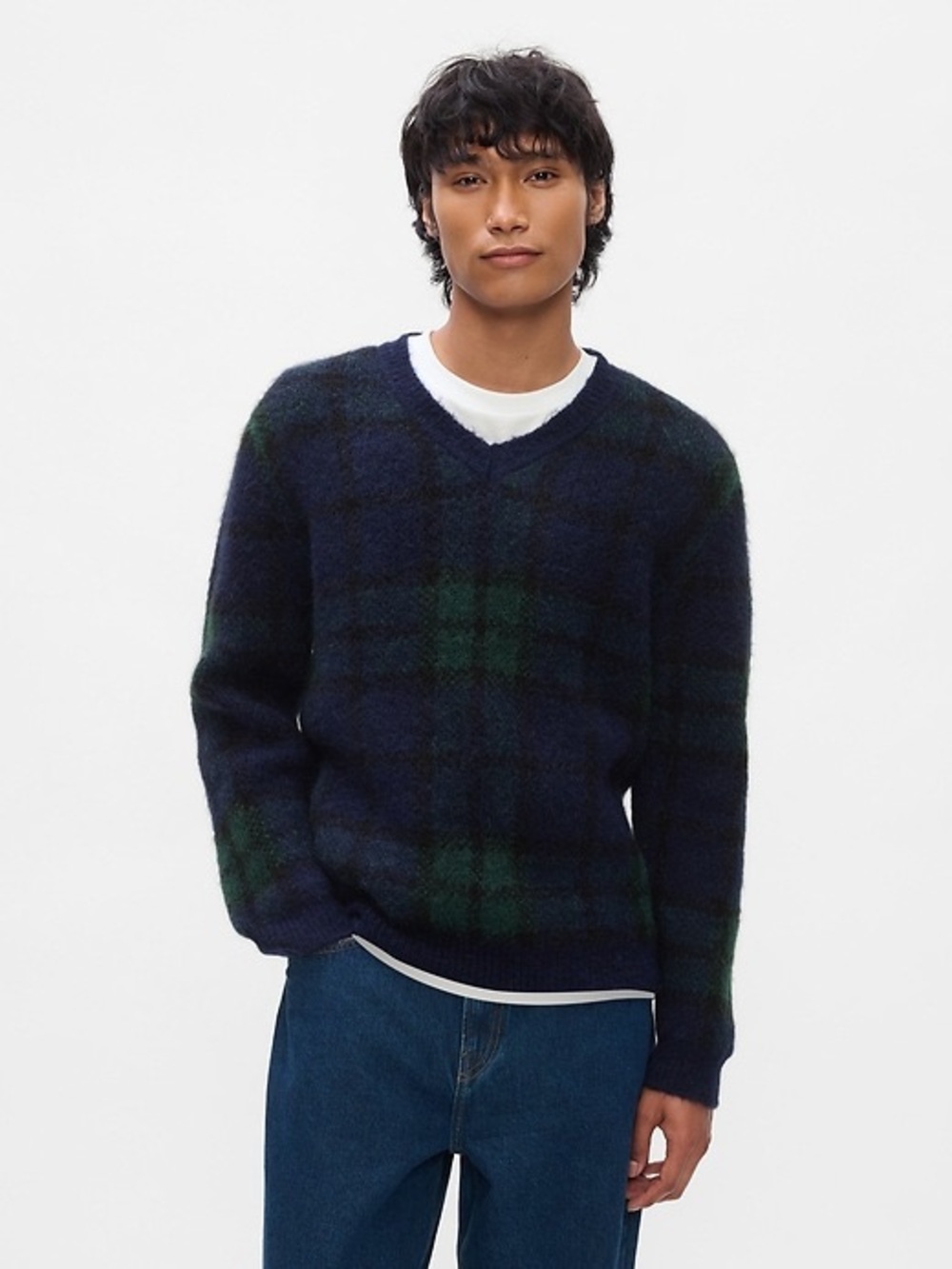 GAP alpaca and wool blend plaid sweater. Size L